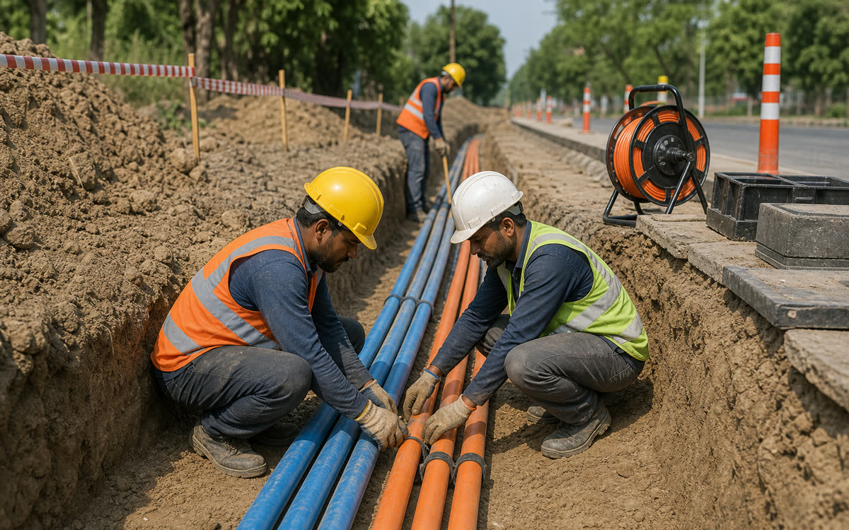 Fiber and duct telecom infrastructure work